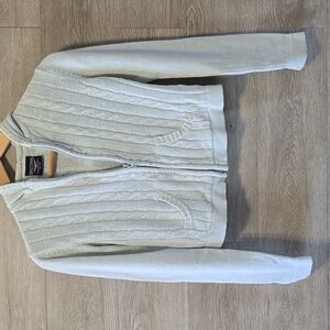 Steve & Barry's Cream Zip-Up Cardigan